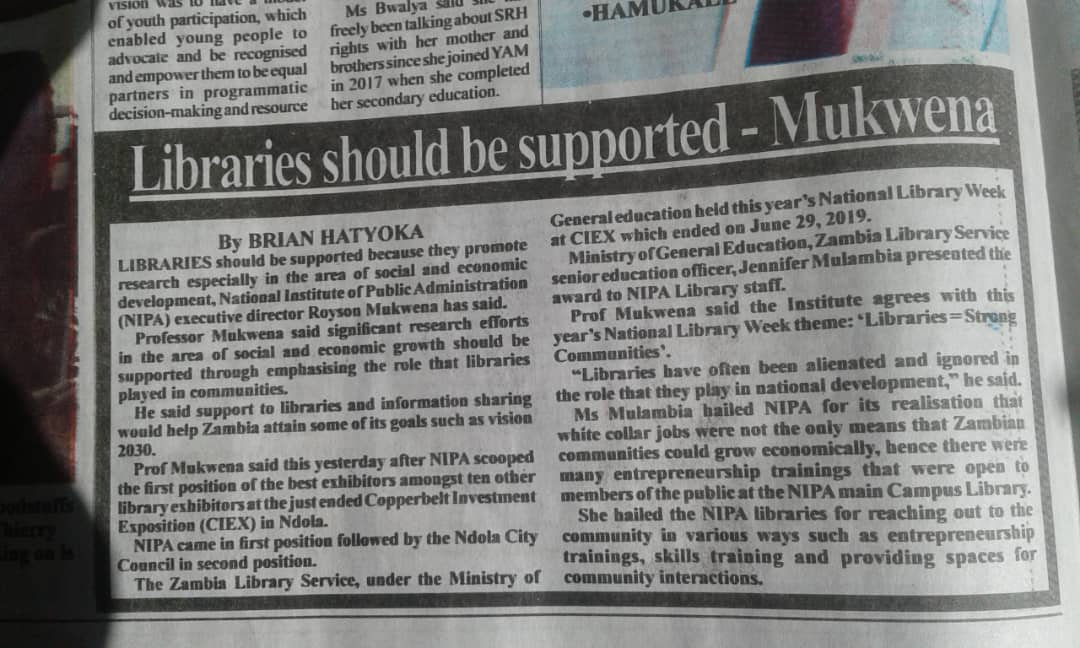 THE ROLE OF LIBRARIES IGNORED SAYS NIPA